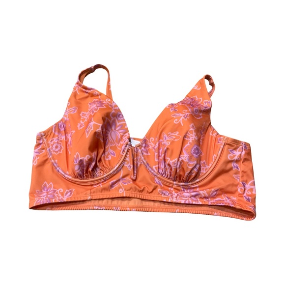 Cacique Swim Set 22/42DD Orange Floral Underwire Bikini Top + Skirtini NWOT - Picture 7 of 13